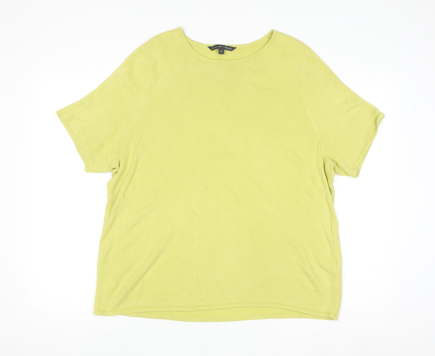 Love Knitwear Women's Green Size 22 Short Sleeve Acrylic Jumper