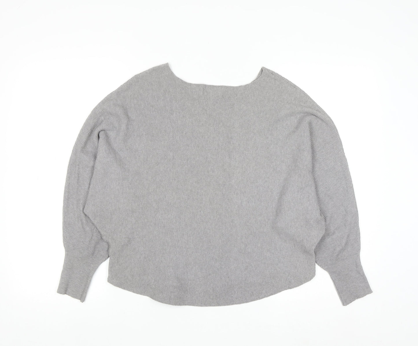 Apricot Womens Grey Boat Neck Batwing Knit Jumper Size 10