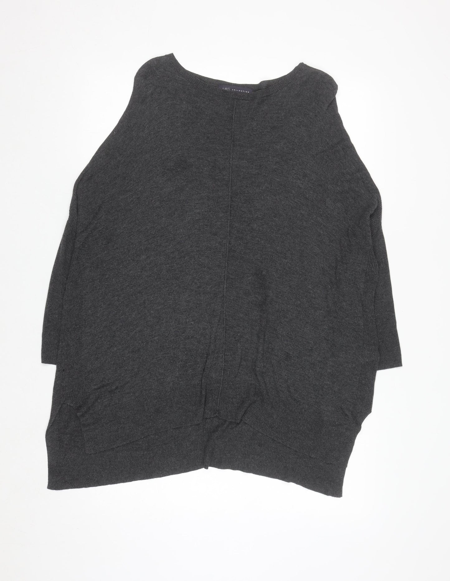 Marks and Spencer Women’s Grey Size 14 Crew Neck Viscose Jumper