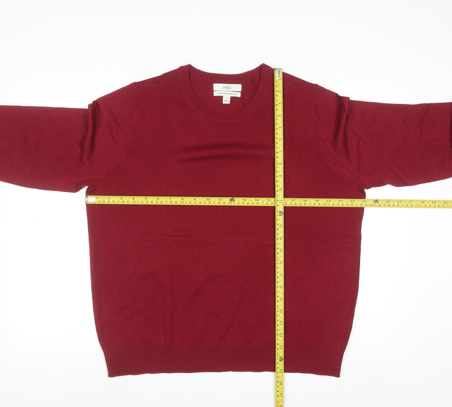 Marks and Spencer Women's Red Size 18 Extra Fine Merino Wool Jumper