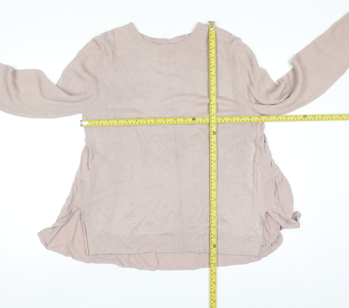 Marks and Spencer Per Una Women’s Beige Long Sleeve Pullover Jumper Size 16