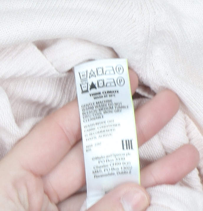 Marks and Spencer Women’s Pale Pink Cotton Blend Crew Neck Jumper Size 18