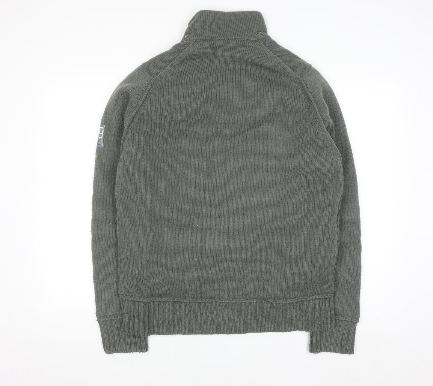 Diesel Men’s Grey Full Zip Knit Jumper Size M Lined High Neck