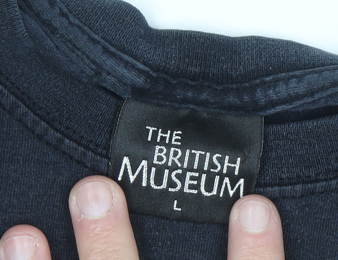 The British Museum Men's Black Cotton Graphic T-Shirt Size L