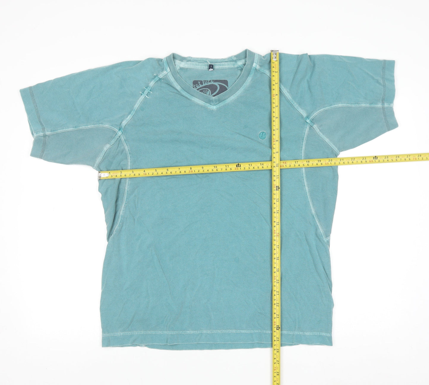 Fat Face Men’s Green V-Neck Cotton T-Shirt Size S Casual