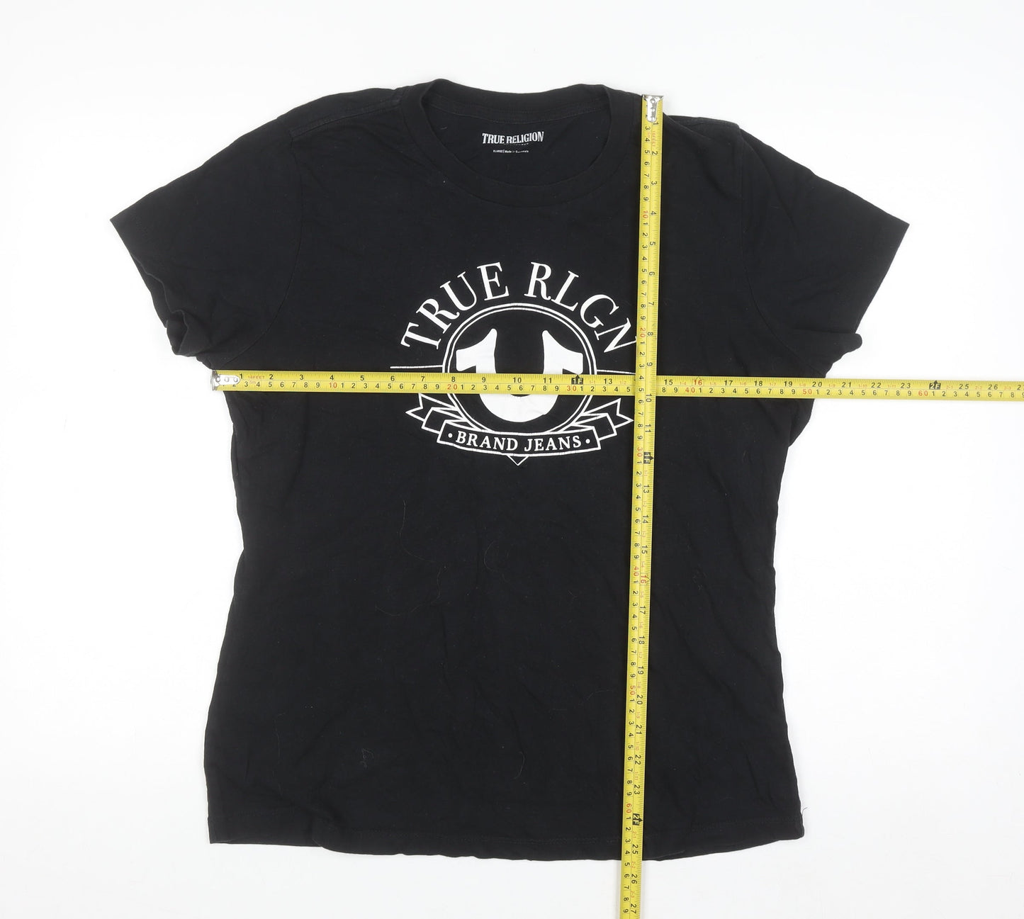 True Religion Women's Black XL Logo Cotton T-Shirt