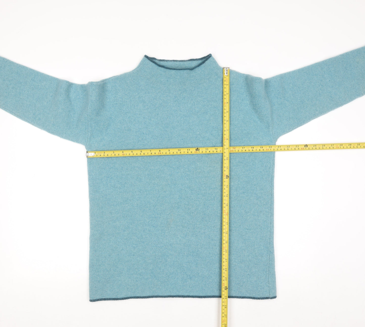 Celtic & Co. Women's Blue Wool High Neck Jumper Size S