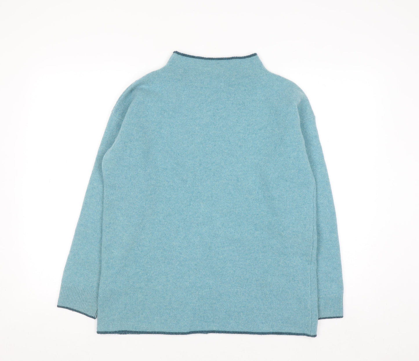 Celtic & Co. Women's Blue Wool High Neck Jumper Size S