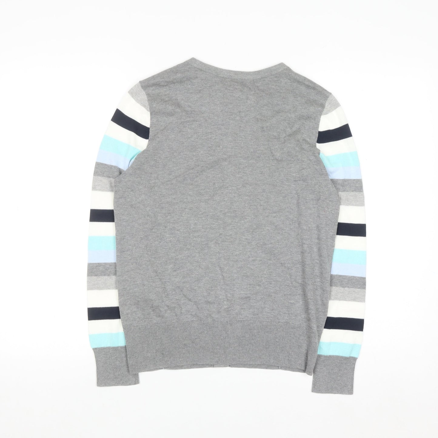 Lands' End Women's Multicoloured Striped Cotton Cardigan Size S Petite