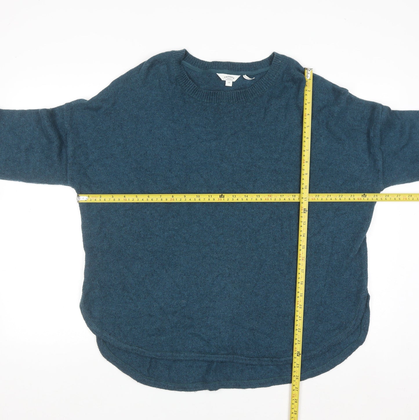 FatFace Women's Blue Cotton Knit Crew Neck Jumper Size 18