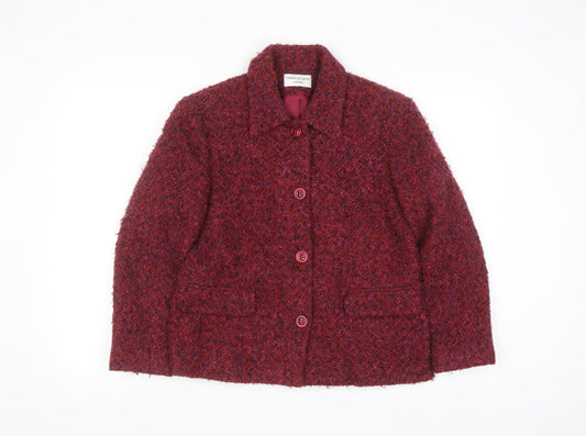 Charles Gray Women’s Red Wool Tweed Blazer Jacket Size 12