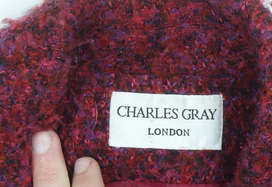 Charles Gray Women’s Red Wool Tweed Blazer Jacket Size 12