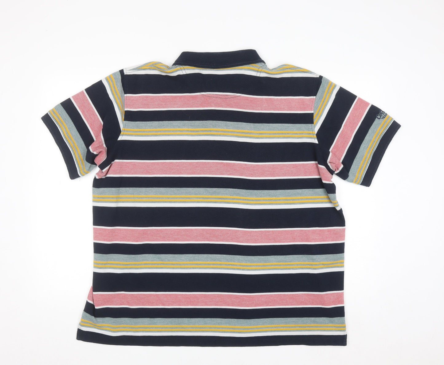 Cotton Traders Men's Multicoloured Striped Rugby Polo Shirt XL