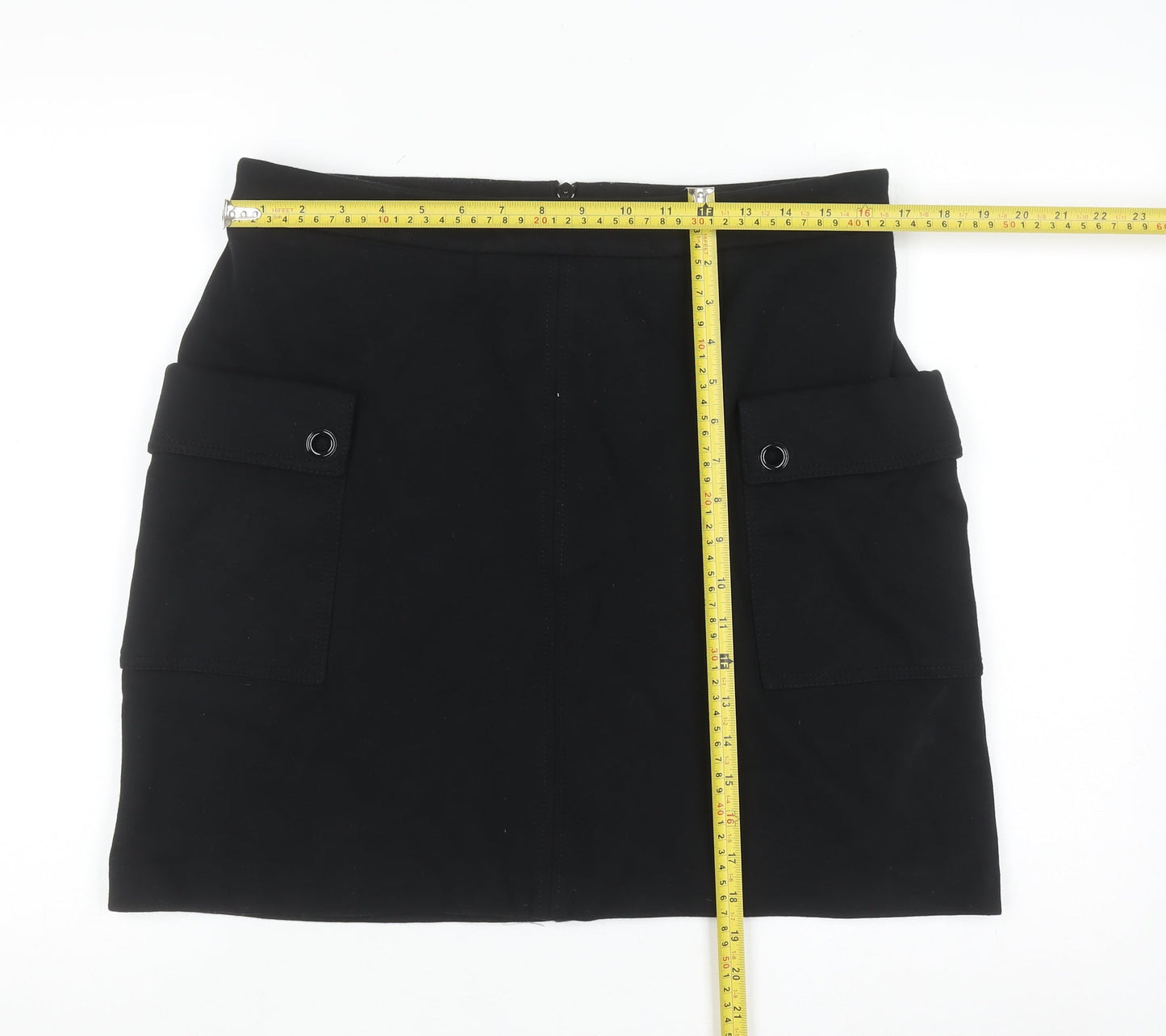 Next Women's Black Stretch Cargo Mini Skirt Size 16