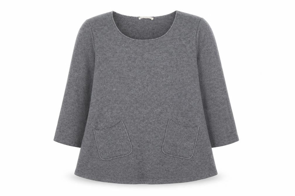 Maria Bellentani Women's Grey Wool Blend Tunic Jumper Size S