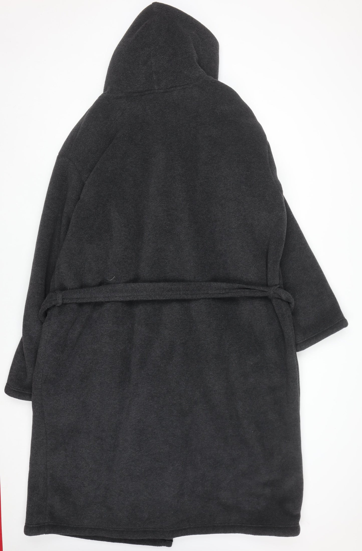 Marks and Spencer Men’s Grey Fleece Hooded Robe 2XL Belted Winter