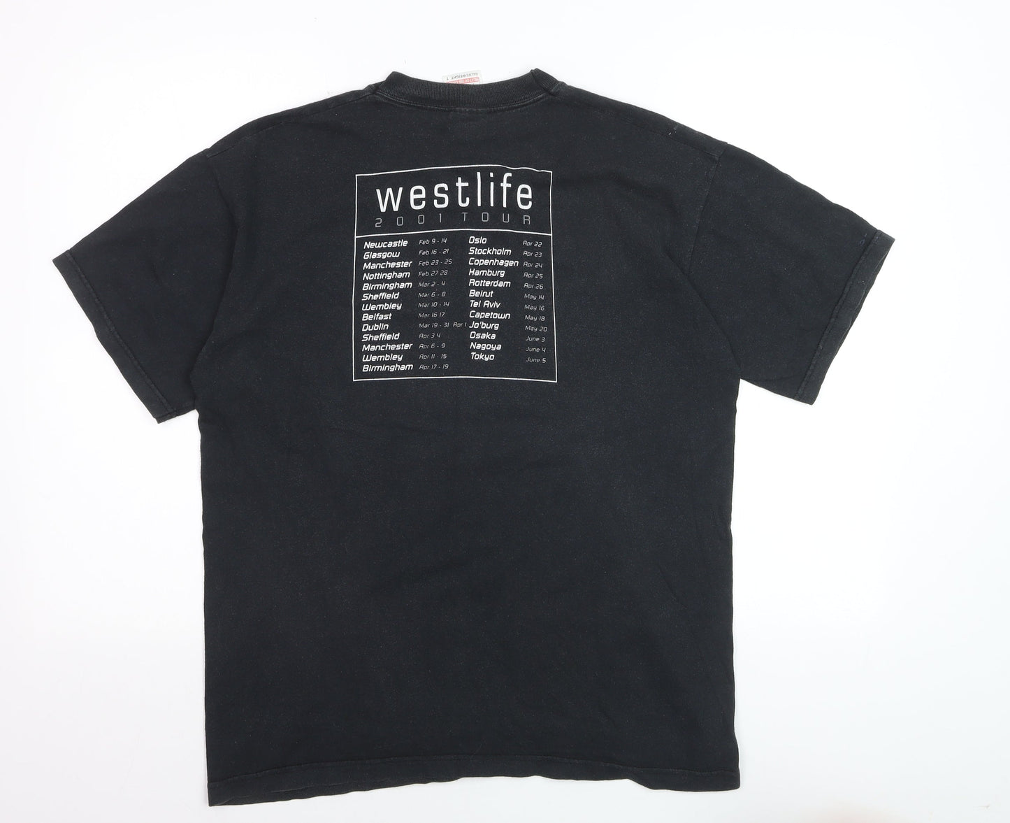 Fruit of the Loom Women Black Westlife 2001 Tour Graphic T-Shirt M