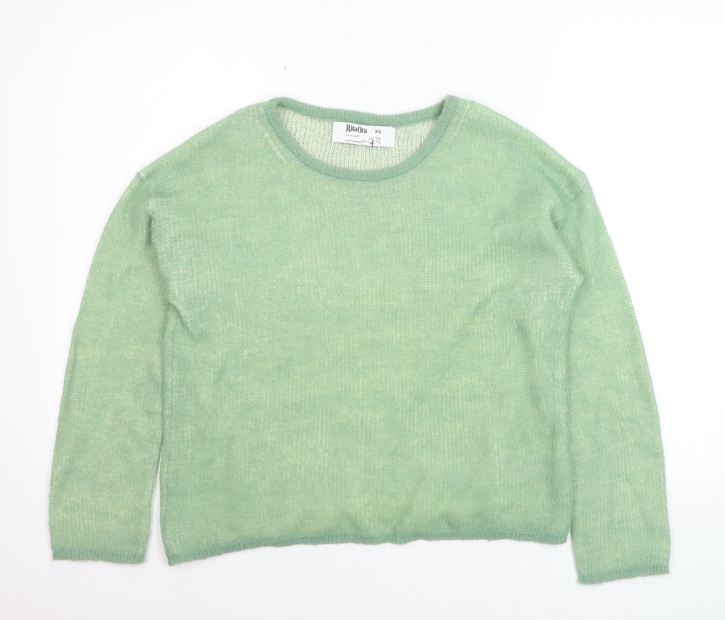 Primark Rita Ora Women's Green XS Mohair Blend Crew Neck Jumper