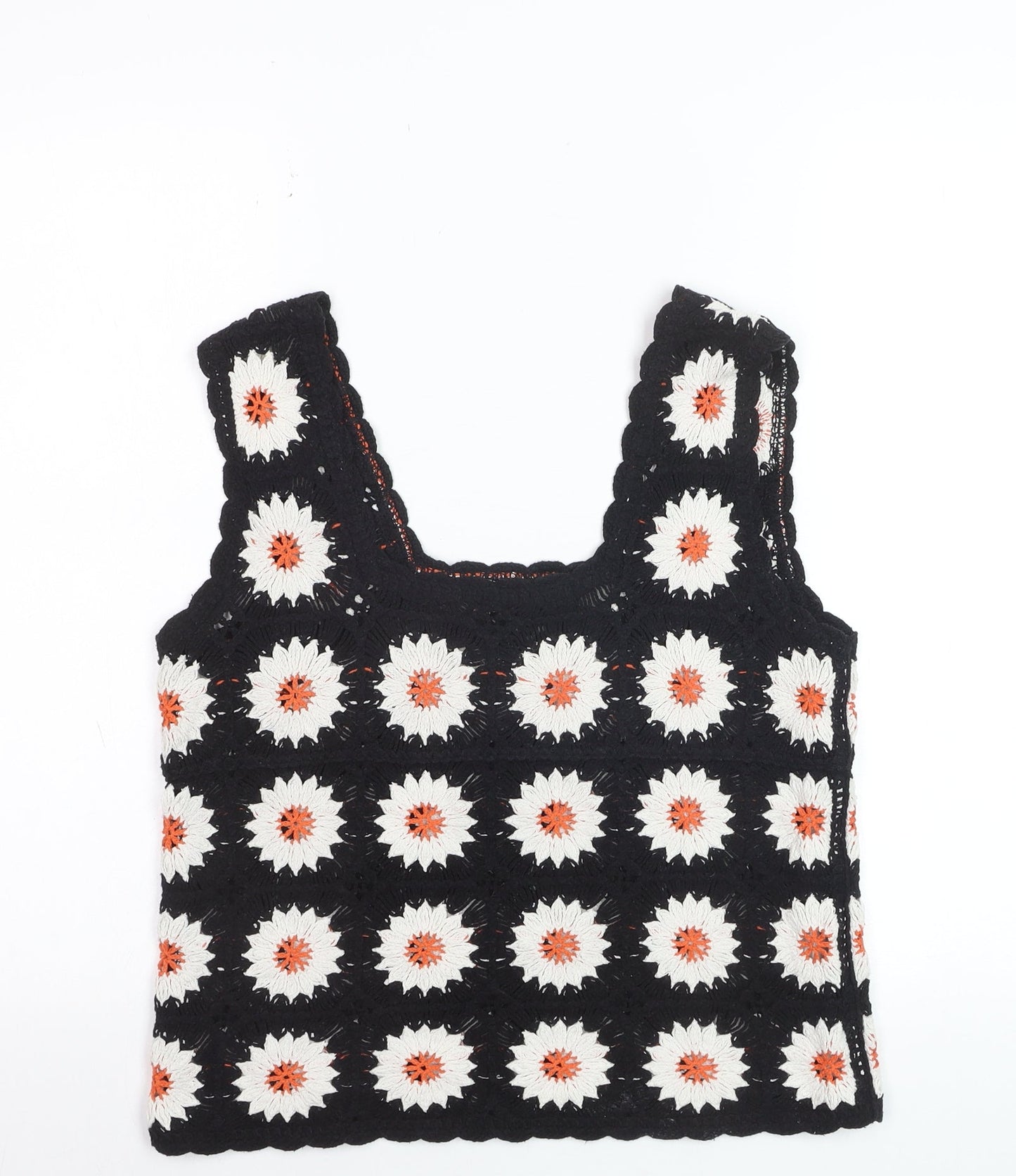 Threadbare Women’s Black Crochet Floral Tank Top Size 10