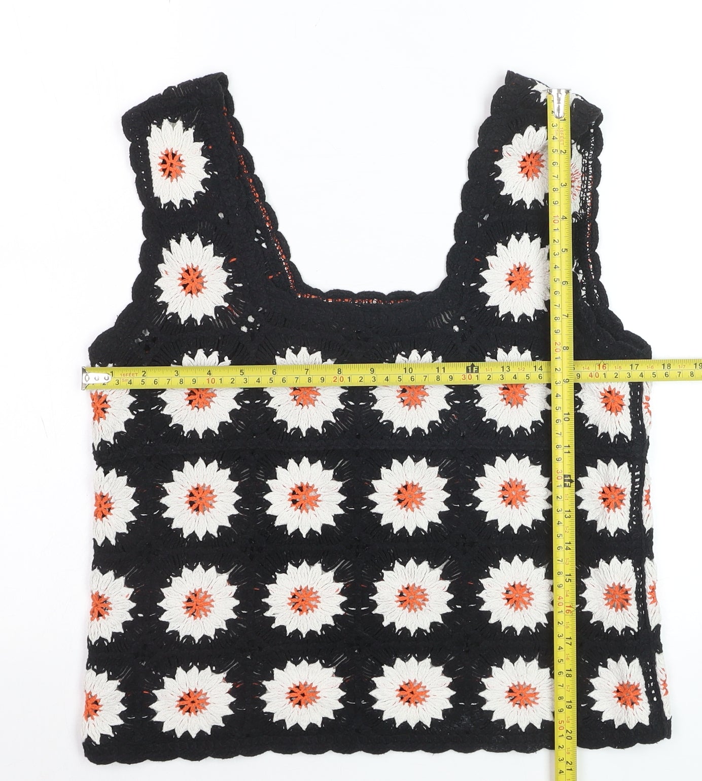Threadbare Women’s Black Crochet Floral Tank Top Size 10