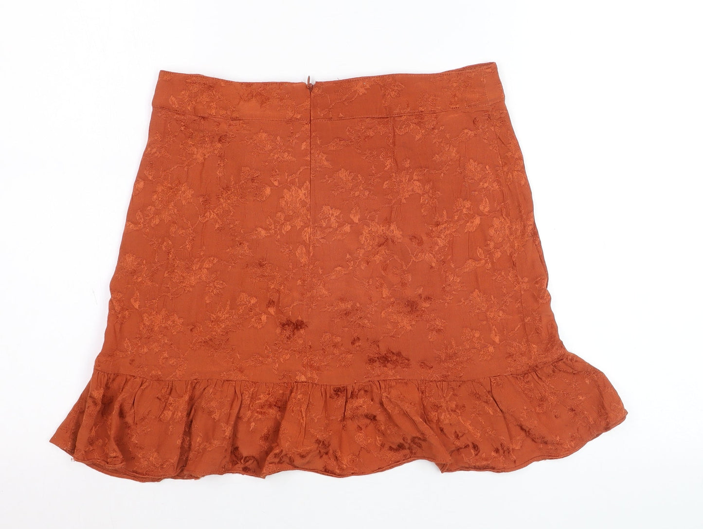 Urban Outfitters Women's Orange Wrap Ruffle Short Skirt Size L