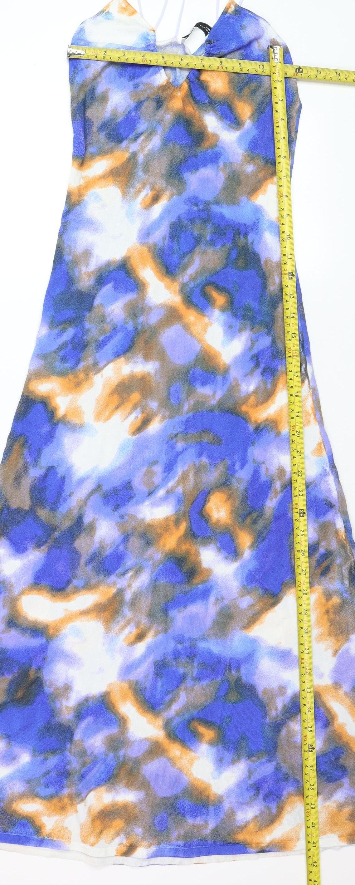 Zara Women Multicoloured Size 8 Slip Midi Dress Viscose Blend