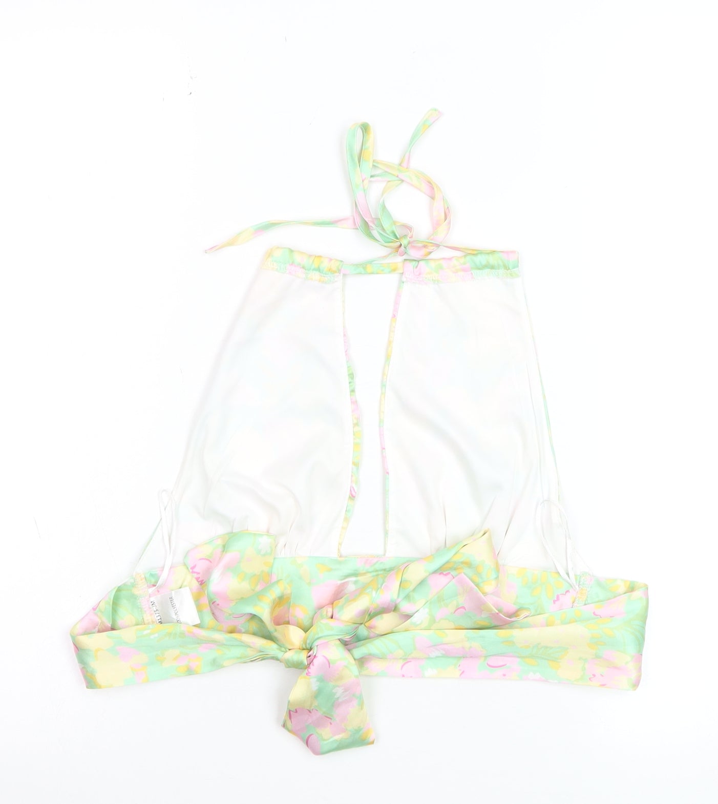 Double Crazy Women's Multicoloured Halter Floral Satin Camisole Top M