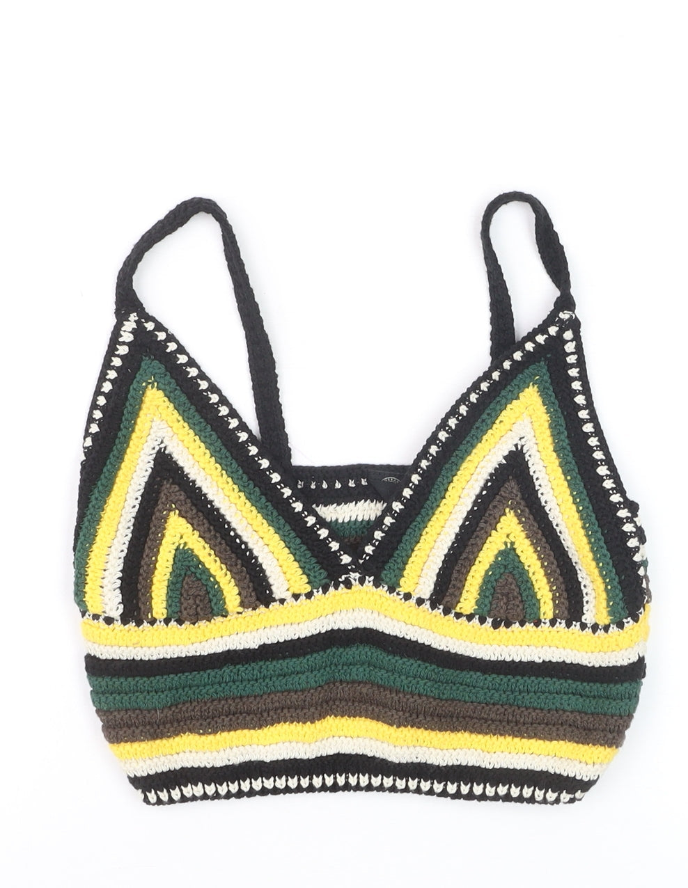 Urban Outfitters Women Multicoloured M Crochet Knit Strappy Crop Top