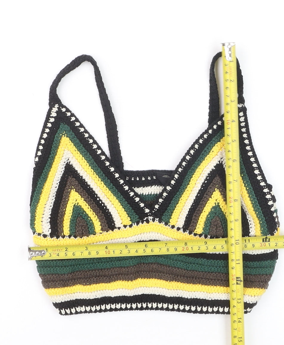 Urban Outfitters Women Multicoloured M Crochet Knit Strappy Crop Top