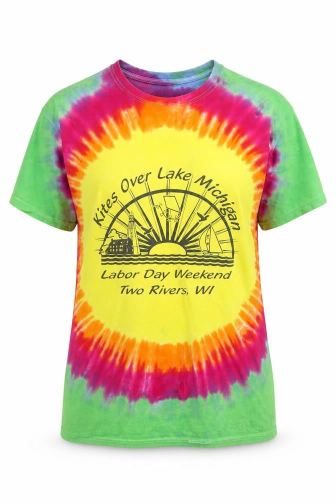 Gildan Women's Multicoloured Tie Dye Cotton T-Shirt Medium