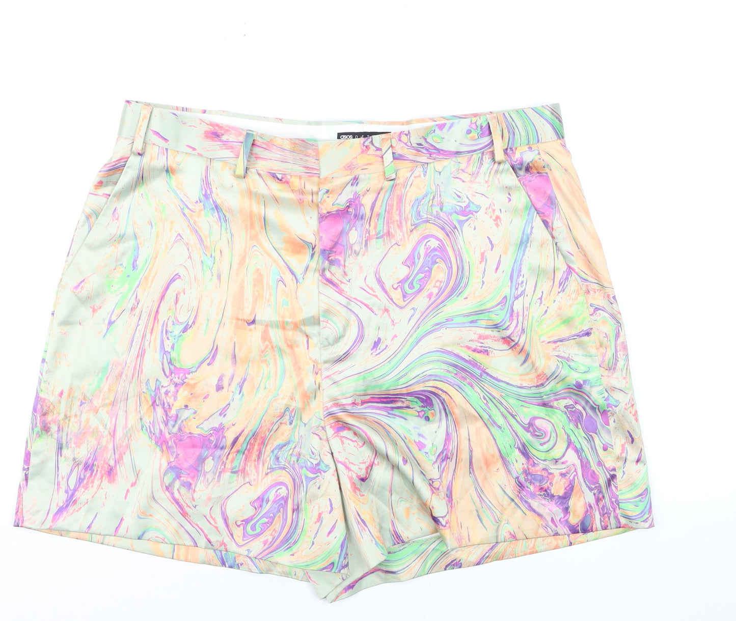 ASOS DESIGN Women’s Multicoloured High Waist Chino Shorts Size 20