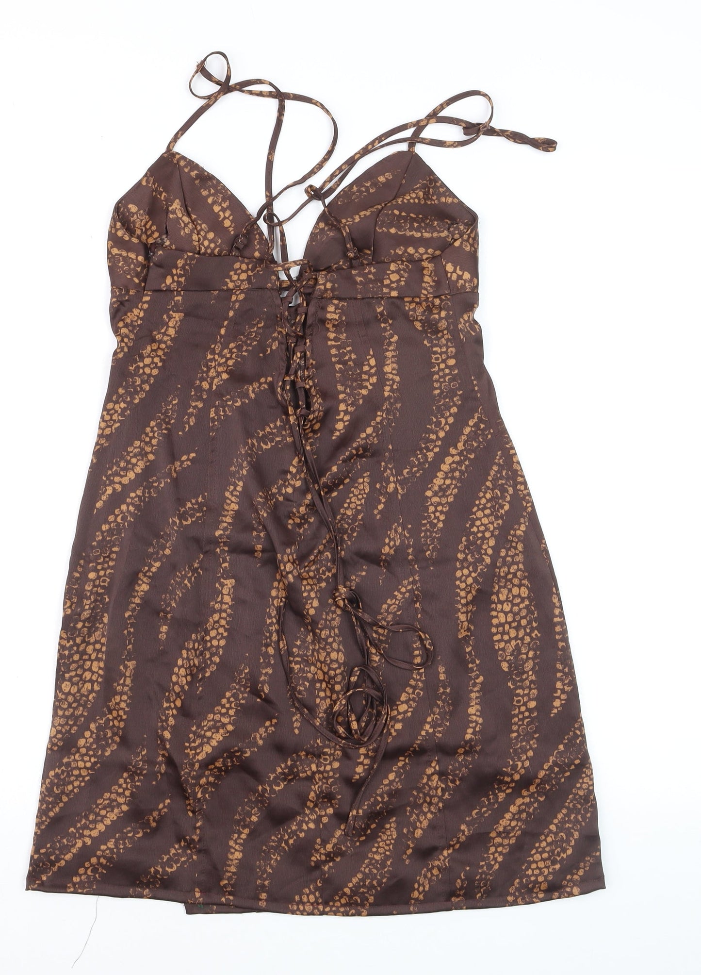 Urban Outfitters Women Brown Animal Print Slip Dress S