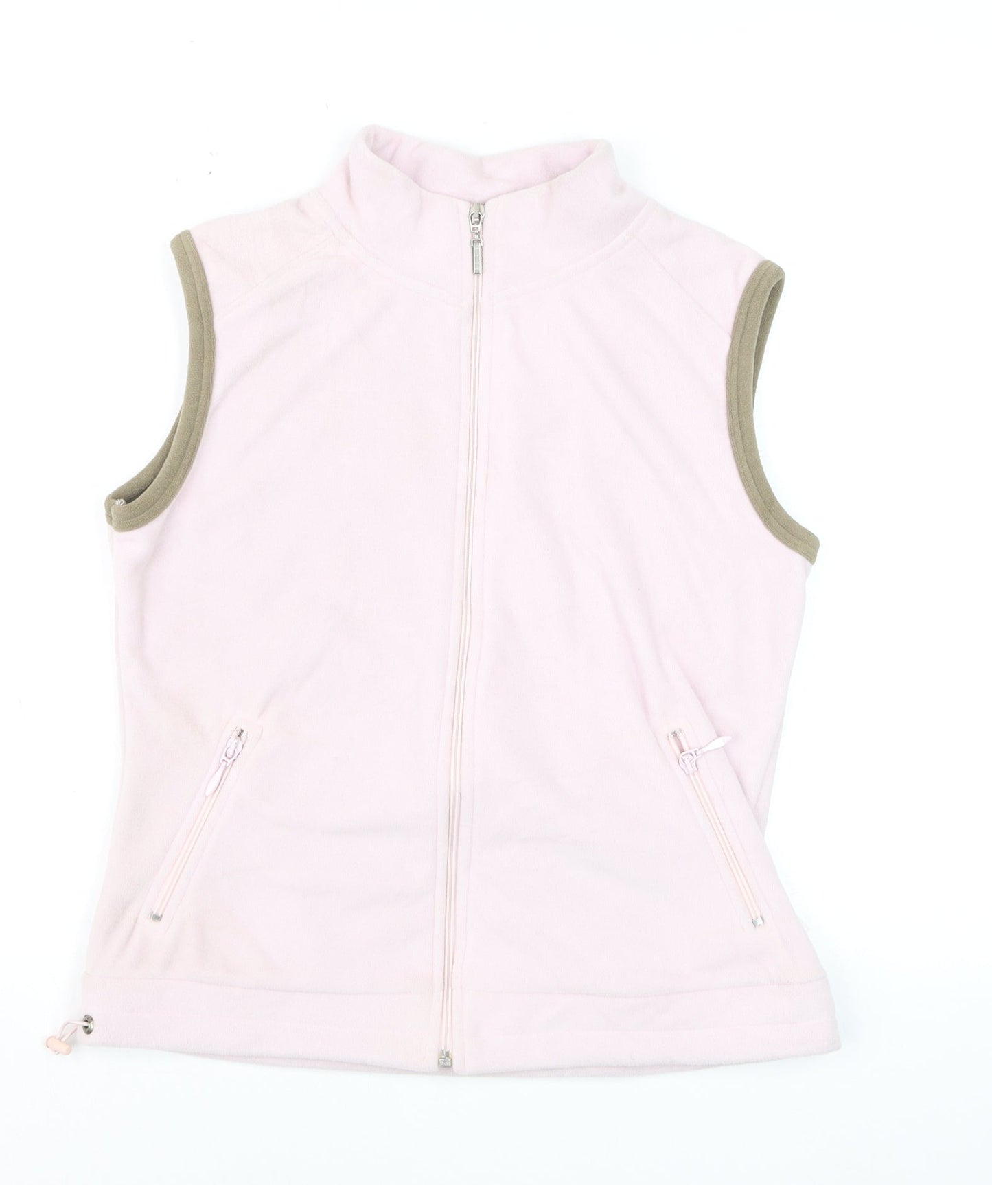 ELLE Sport Women's Pink Fleece Sleeveless Zip Waistcoat Size 12