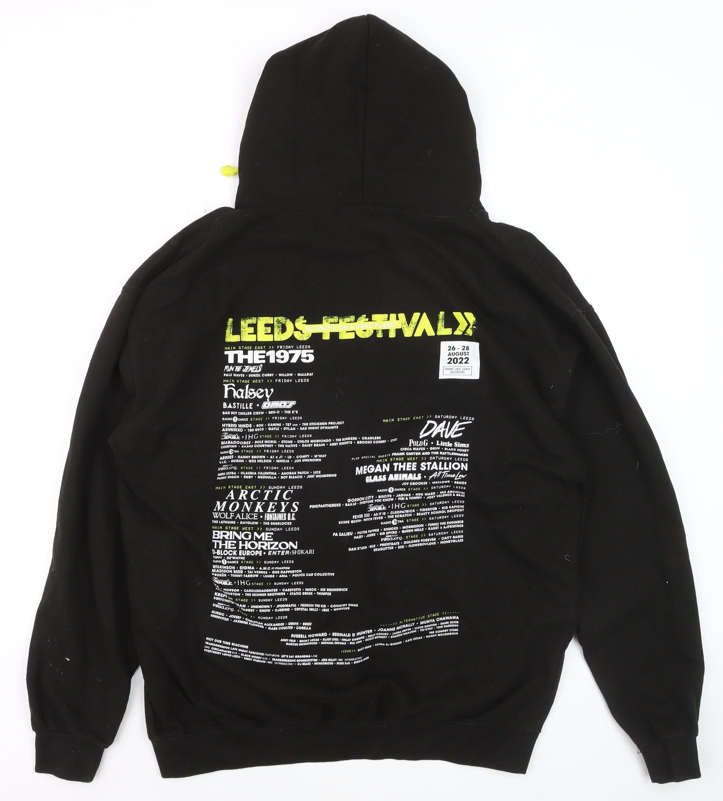 Just Hoods Mens Black XL Pullover Leeds Festival 2022 Hoodie