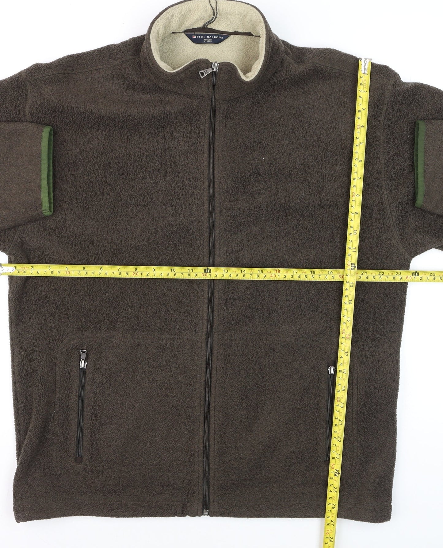 Marks and Spencer Men's Brown Fleece Jacket Medium Full Zip Outdoor