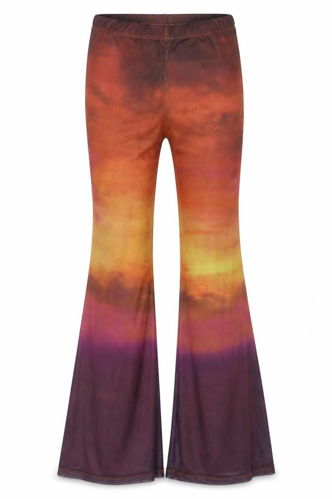 Motel Rocks Womens Multicoloured XS Flared Mesh Trousers