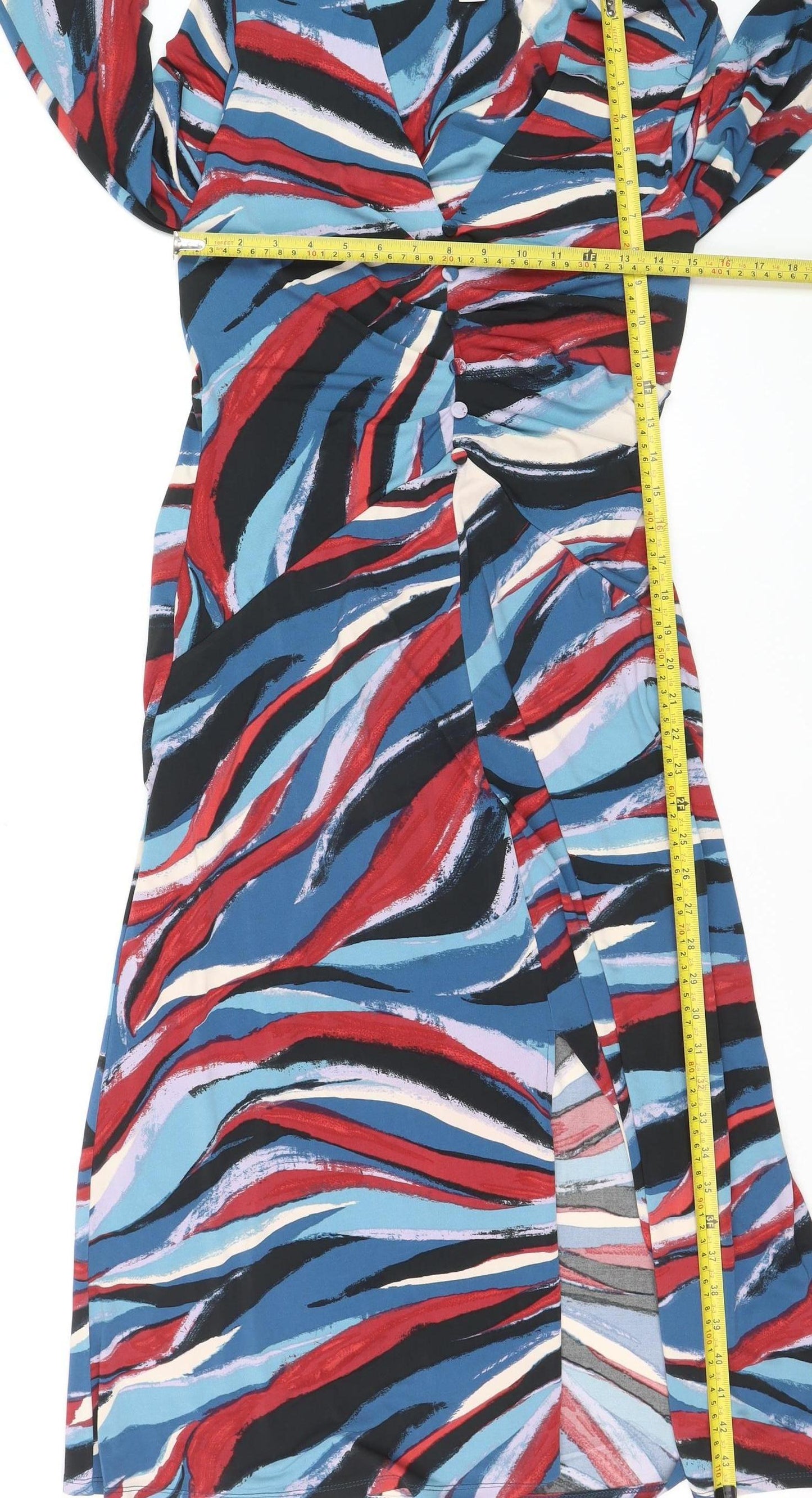 Monsoon Women’s Multicoloured Size 10 Midi Wrap Dress