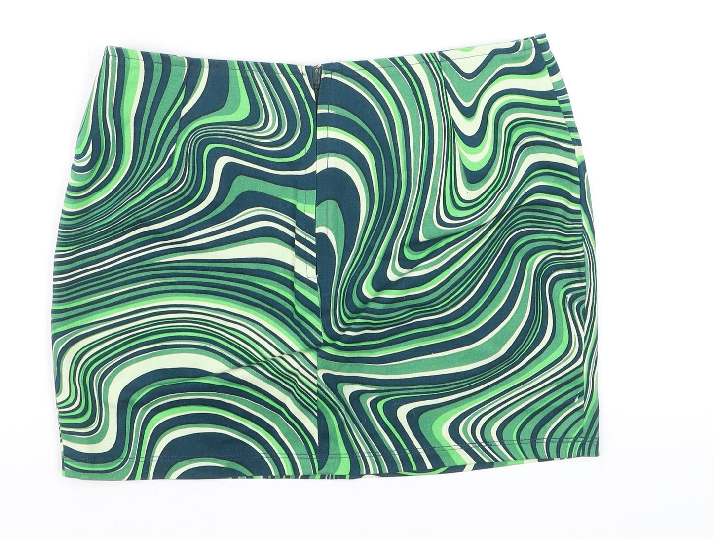 Motel Women Green Geometric Mini Pencil Skirt Size S