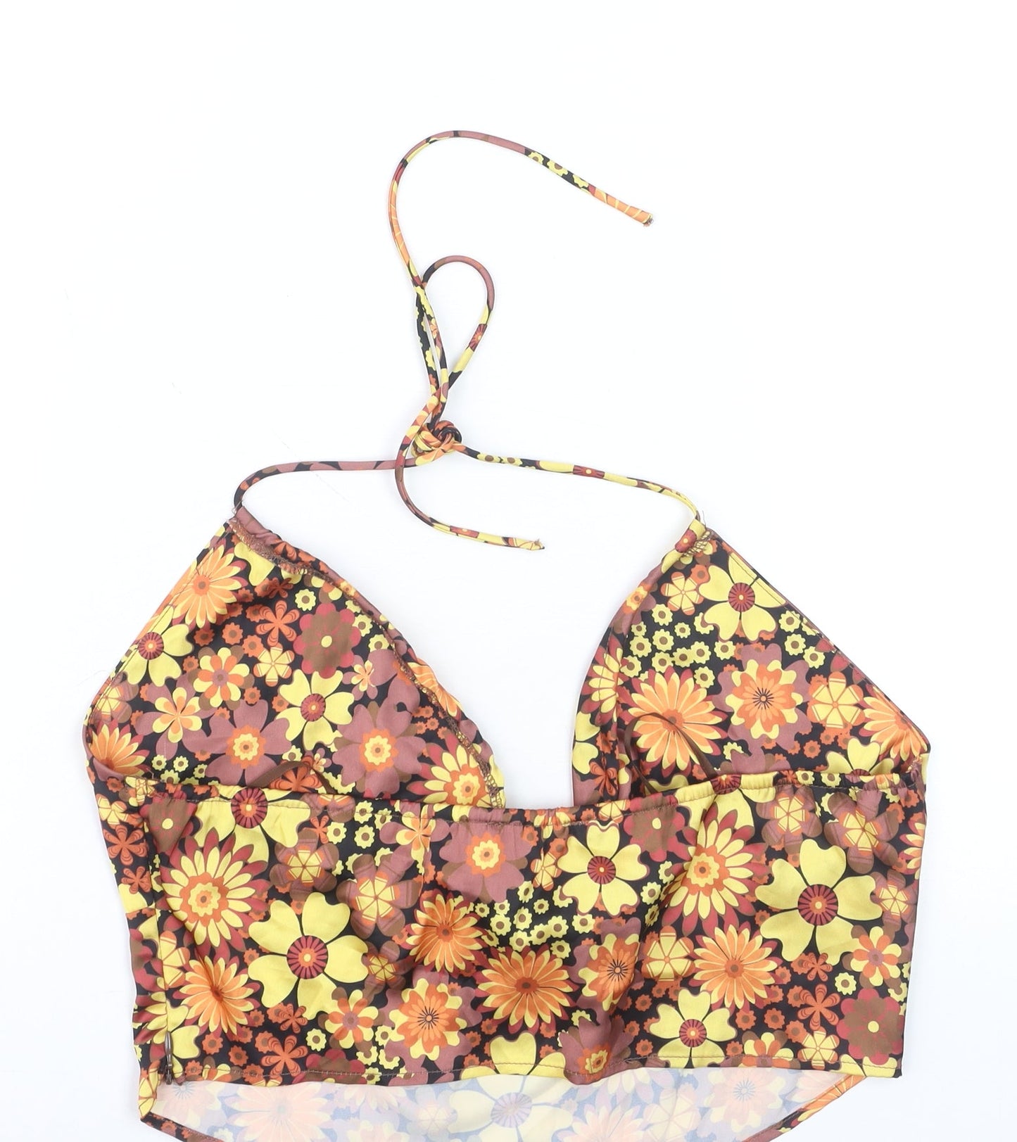 Without You Womens Multicoloured Floral Halter Camisole Tank Top M