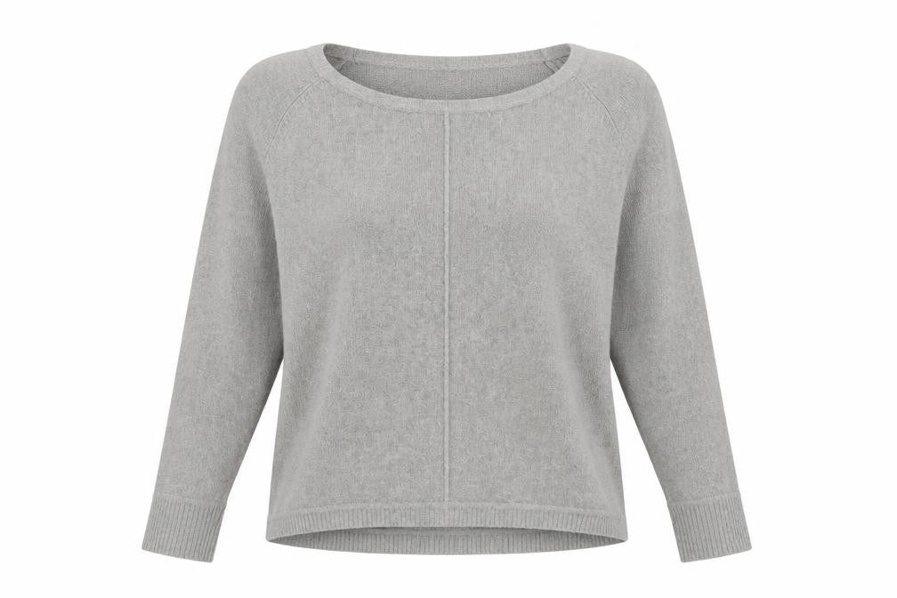 French Connection Women's Grey L Scoop Neck Wool Blend Jumper