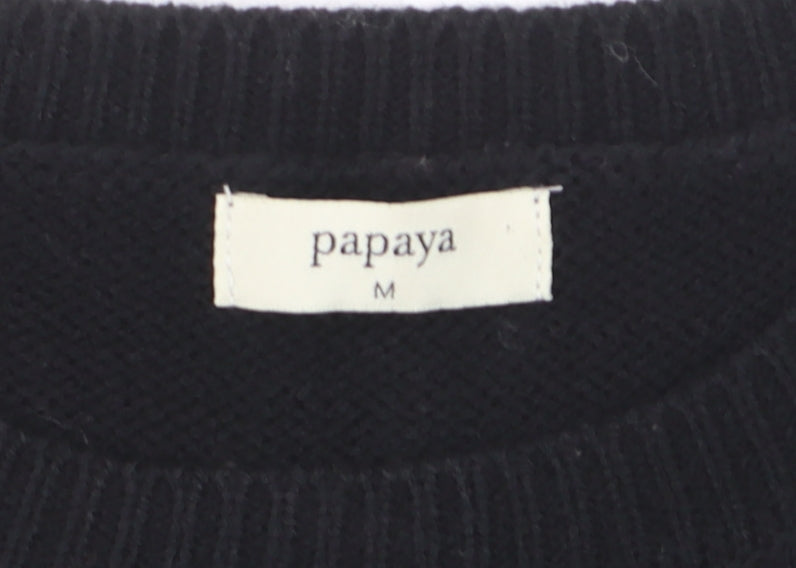 Papaya Women’s Black 'Forever' Beaded Knit Jumper Size M