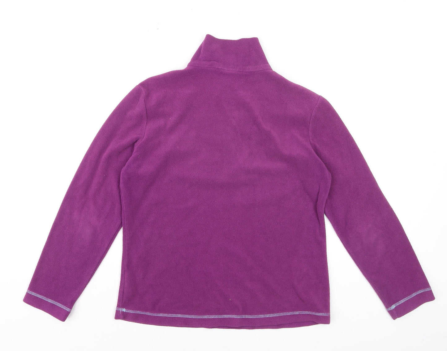Campri Womens Purple Fleece 1/2 Zip Pullover Sweatshirt Size 10