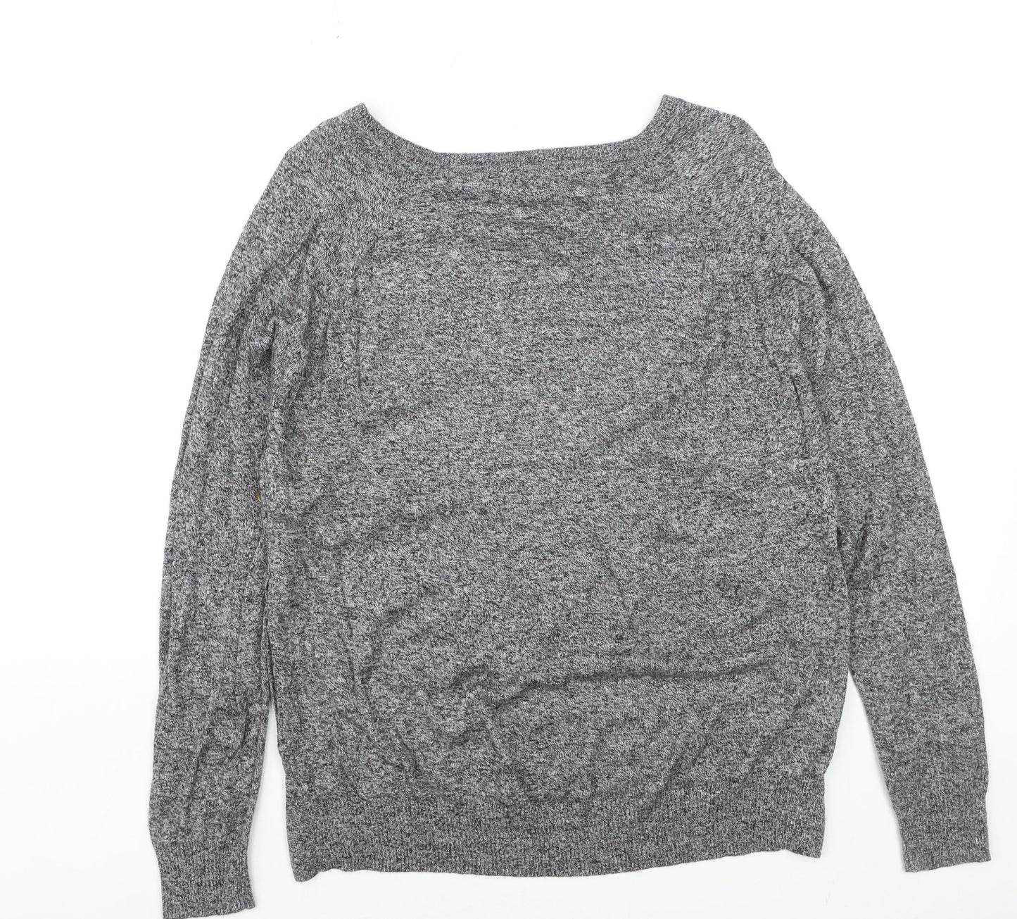 Marks and Spencer Womens Grey Knit Boat Neck Pullover Jumper M