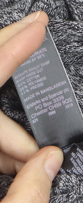 Marks and Spencer Womens Grey Knit Boat Neck Pullover Jumper M