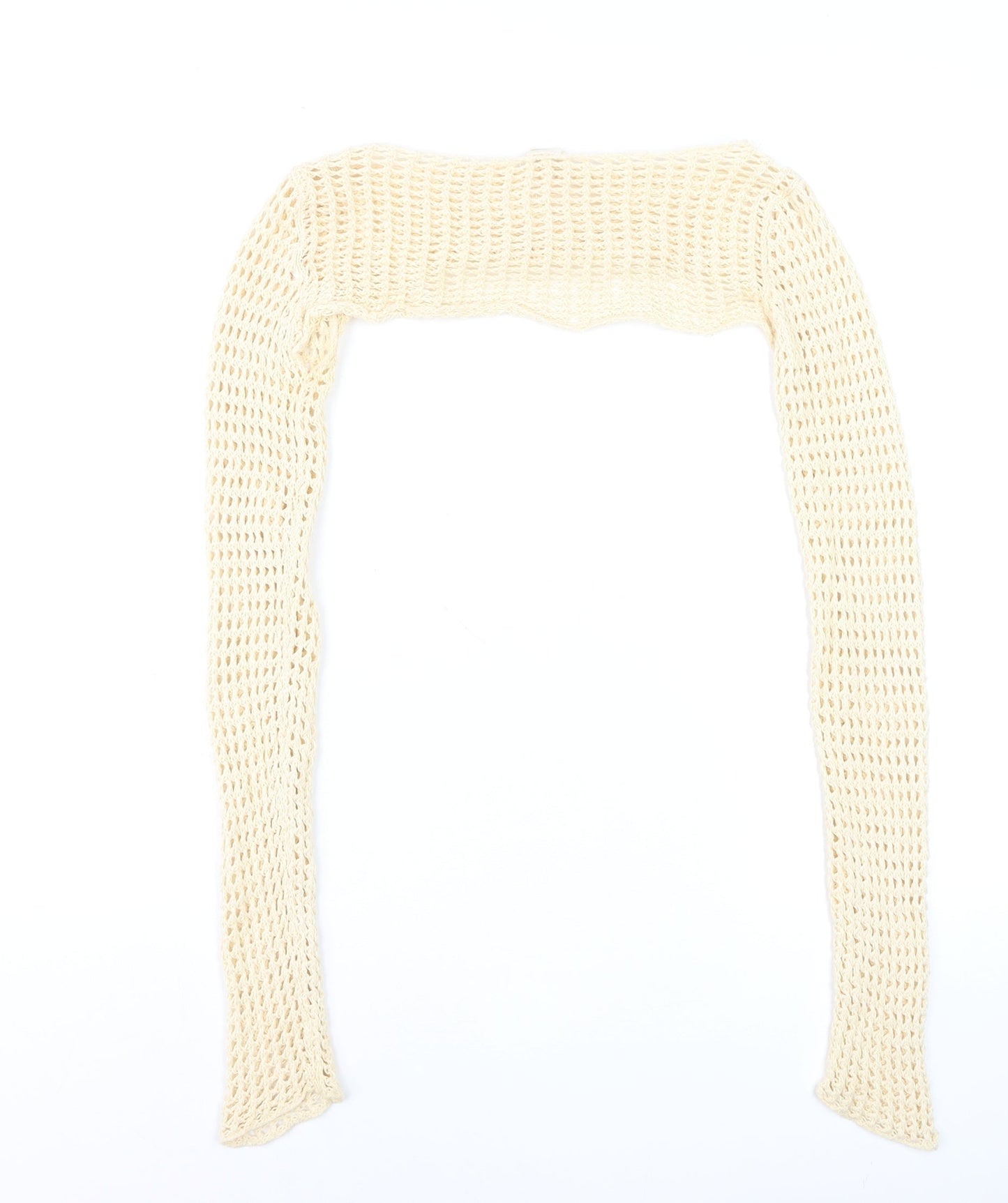 Urban Outfitters Women's Beige Crochet Shrug Jumper Size S
