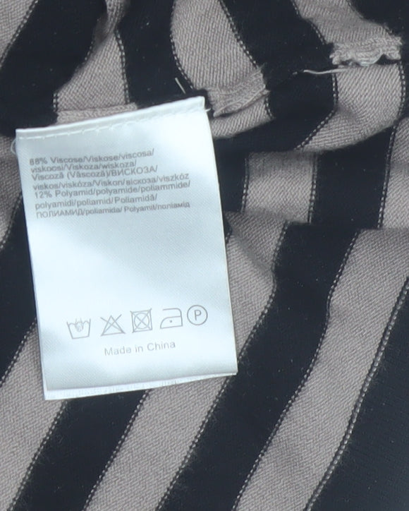 Best Connections Women Beige Striped Long Sleeve Cardigan Size 14