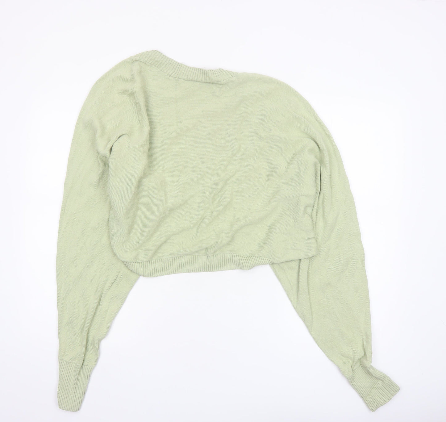 Monki Womens Green Shrug Cardigan Size 12 Cotton Modal Knit