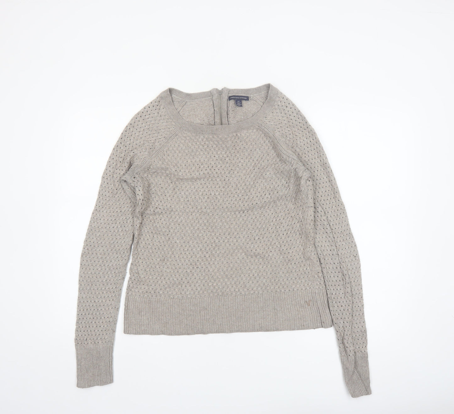 American Eagle Outfitters Women Beige Knit Jumper UK 8-10 Small