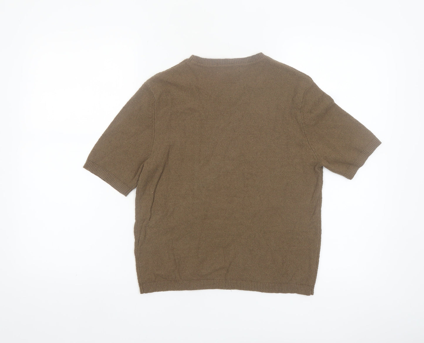 Marks and Spencer Women's Brown XS Cotton Knit Short Sleeve Jumper