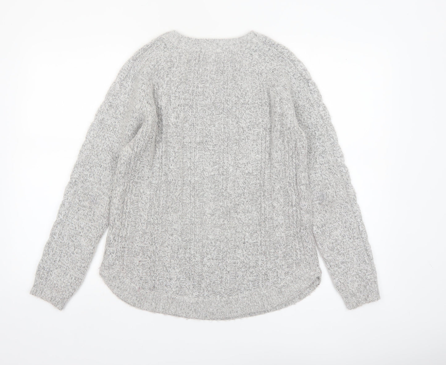 Maine New England Women's Grey Cable Knit Jumper Size 10